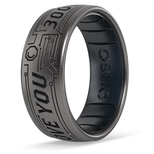 Enso Rings Silicone Ring - Marvel Characters DualTone Collection - Comfortable Contour Fit - 7.9mm...