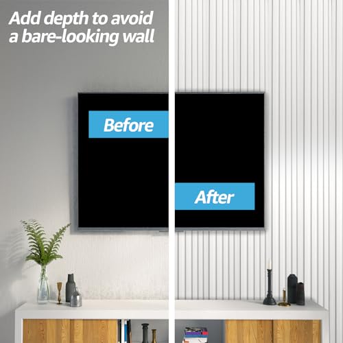 Image of Art3d 108 x 6 in WPC Wood Slat Wall Panels, 3D Wall Accents, 8-Pack, White