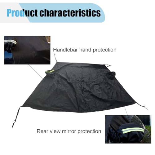 Image of KITUREK Extra Large Car Windshield Snow Cover, 101.22x64.64 Inch 600D Winter Windshield Frost Cover Wiper Protector with Side Mirror Cover, Windproof Windshield Cover for Ice and Snow