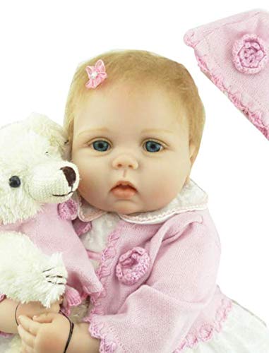 ZIYIUI Reborn Baby mädchen 22''/55cm Lebensecht Weiches Silikon Vinyl Reborn Baby Reborn Neugeborenes Toddlers Junge… – Bild 7