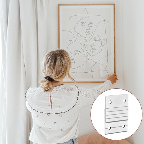 Image of 12 Pairs French Cleat Picture Hanger, 2inch Aluminum French Cleat Hanger Heavy Duty, Z Clips Interlocking Wall Mounting Bracket Hardware Kit Level Tool for Photo Art Frames Mirror Cabinet