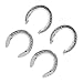 MUNEFE 4pcs Horseshoe, Aluminum Alloy Horseshoes, Metal Front Back Horseshoe Set for Racecourse Farm Riding Horse Accessory (Type 5(8.3 X 8.3 X 3.5in))