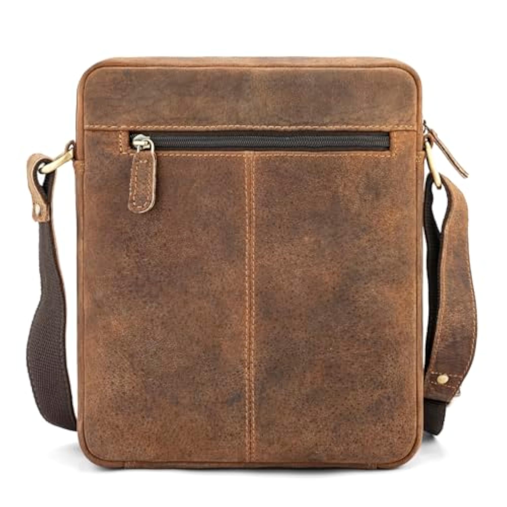 Hunter Leather Multi Pocket 10 Inch Messenger Sling Bag