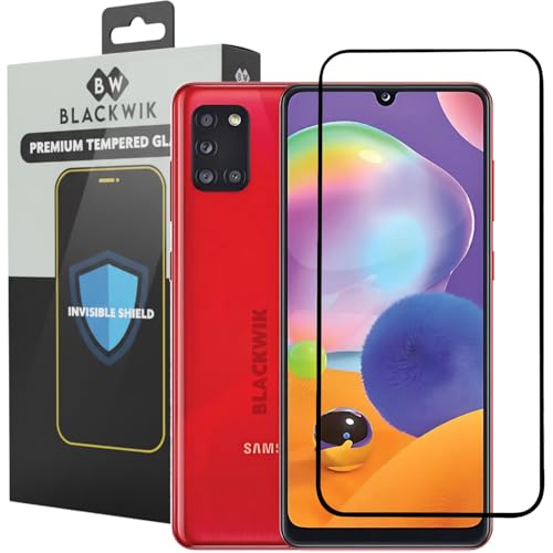 Image of Blackwik Tempered Glass Screen Protector for Samsung Galaxy M32 4G / M22 / A32 4G / A31 / A22 4G / F22 with Edge-To-Edge Protector Coverage | Easy Installation Kit (Black)