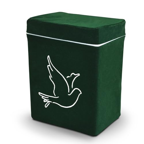 Velvet Urn Bag with TSA Approved Cremation Container | Holds Cremated Ashes of Human Adult | For Use in a Niche or Ground Burial | Fits the Crowne Burial Urn Vault Navy with Dove product thumbnail 20