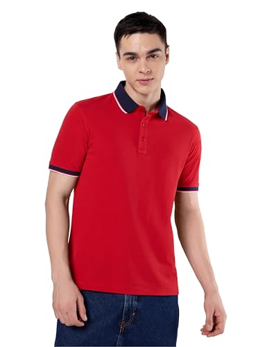 Image of Symbol Premium Men's 100% Cotton Solid Polo T-Shirt - Regular Fit | Pique Knit