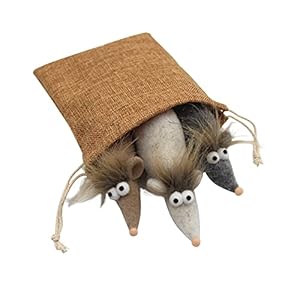 4 Pack Natural Interactive Catnip Cat Toys Mice Set, Accessories for Indoor Cat, Cat Pillow Toy, Catnip Plush Toy Value Set