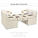 Qualitex De Leon RV Dinette, Bed with Storage, w/Blanco Table, Ultimate Leather, Bisque and Light Antelope