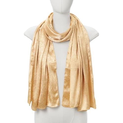 Silk Jacquard Shawl Wraps for Women, Solid Color Reversible Formal Pashmina Scarf Evening Dress Stole3