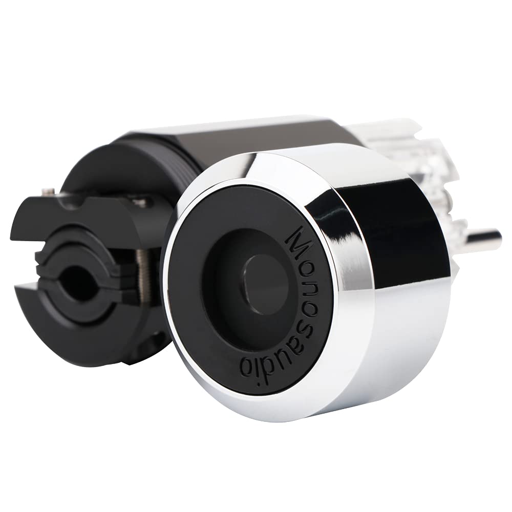 Monosaudio Paar HiFi Schukostecker & IEC C15 Anschluss High-End Kaltgeräte-Stecker Buchse Steckdose 16A 250V Audiophiler Netzstecker Kupplung Rhodiniert E109R/F109R