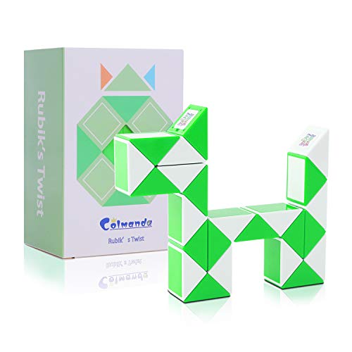 Colmanda Puzzle de Serpiente Mágica, 2 Piezas 24 Bloques Mágica Cubo de Serpiente, Snake Twist Puzzle Toys Juguetes de Rompecabezas para Niños Llenadores de Bolsos para Fiestas (Verde)