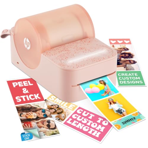 Image of HP Sprocket Panorama Instant Color Label & Smartphone Photo Printer - Portable - Personalize Prints 2 inch x .5 inch- 9 inch on Zink Sticky-Back Photos - Create Photobooth Strips & Custom Designs in App - Pink