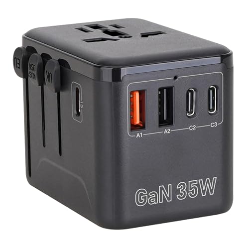 Universal-Travel-Adapter-35W-PD-Fast-Charger-Adapter--International-Power-Adapter-with-2-USB-A-3-USB-C-Ports--Plug-Adapter-for-EU-UK-US-AUS Universal Travel Adapter 35W PD Fast Charger Adapter – International Power Adapter with 2 USB-A & 3 USB-C Ports – Plug Adapter for EU, UK, US, AUS - Image 1