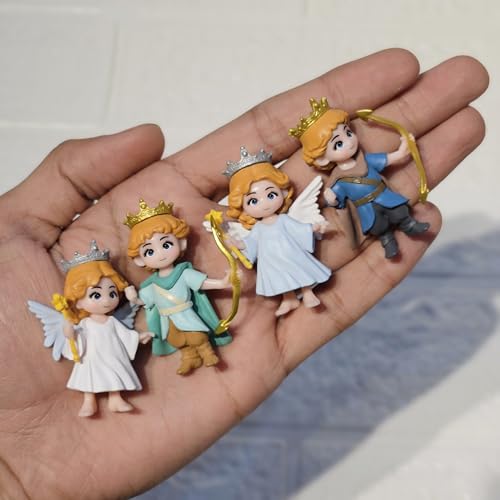 Image of Miniature King Queen Set of 4 for Fairy Garden Dollhouse Decor | PVC Royal Couple Figurines for Mini Garden Terrarium Desk Decor & Gifting