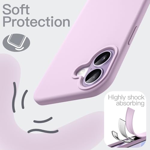 Image of JETech Liquid Silicone Case for iPhone 17 6.3-Inch, Silky Soft Touch Full-Body Protection, Anti-Scratch Shockproof Phone Cover with Microfiber Lining (Purple)