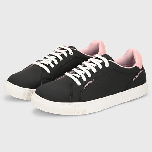 Image of Centrino Women Casual Shoes | Colorblock Sneakers with Ultra Soft Cushion Lace-Up Shoes All-Day Comfort | Trendy & Lightweight Design | Low Top Flat Sole(7611)