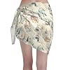 Vintage Ski Slope Cabins in Soft Pastels Women's Beach Sarong Chiffon Wrap Short Skirt Swimsuit Cover Ups #1