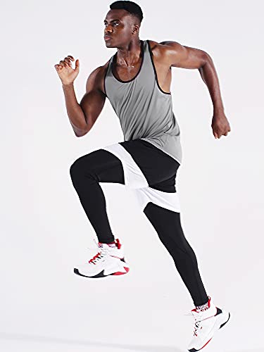 NELEUS Men's 3 Pack Dry Fit Y-Back Muscle Tank Workout Gym Shirt