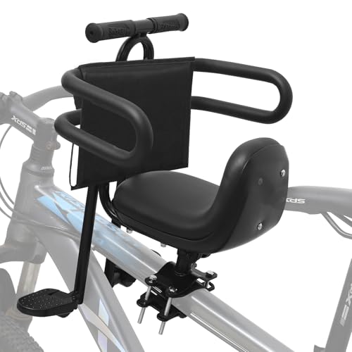 Kids Bike Seat with Guardrail Child Bike Seat Detachable Front Mounted Toddler Bicycle Seats Bicycle...