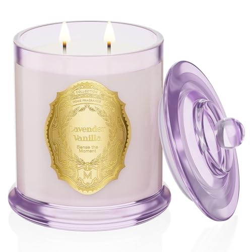 M&SENSE Lavender Vanilla Candles for Home Scented, 2 Wick 12.7oz