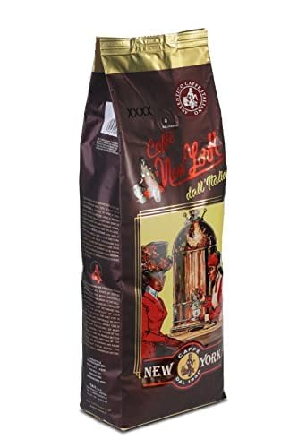 Caffè New York - XXXX - Caffè in grani, gusto intenso ma soave, arabica e robusta media tostatura, da macinare, caffe espresso italiano, miscela da bar - alta qualità dal 1930-1 kg, chicchi