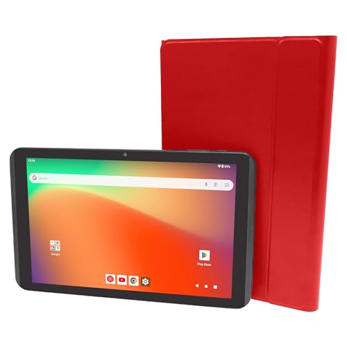 Image of Prestige Elite 10QH Android 13 10.1 Inch HD IPS Tablet, 64GB Storage, 2GB RAM with Detachable Keyboard Case - Red
