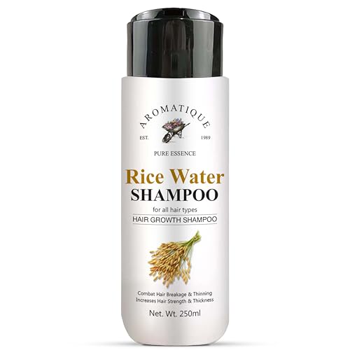 Image of Aromatique Rice Water Hair Growth Shampoo with Biotin | Gentle Cleanser for Stronger, Thicker-Looking Hair | For Thinning Hair & All Hair Types | Men & Women | 250ml