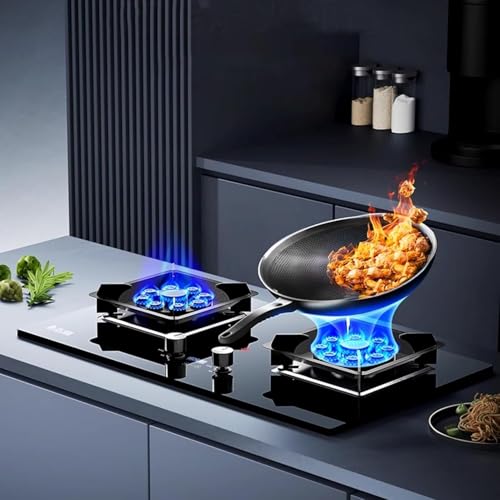 Estufa a gas doble con panel de vidrio templado 2 puestos miniatura 7