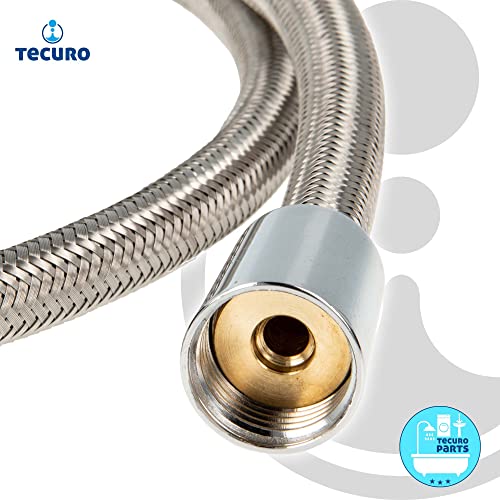 tecuro Ersatz Brauseschlauch für Geschirrbrause, Anschluss M15/1 x 1/2 Zoll Konusmutter, Länge 150 cm, Edelstahl, für Küchenarmaturen