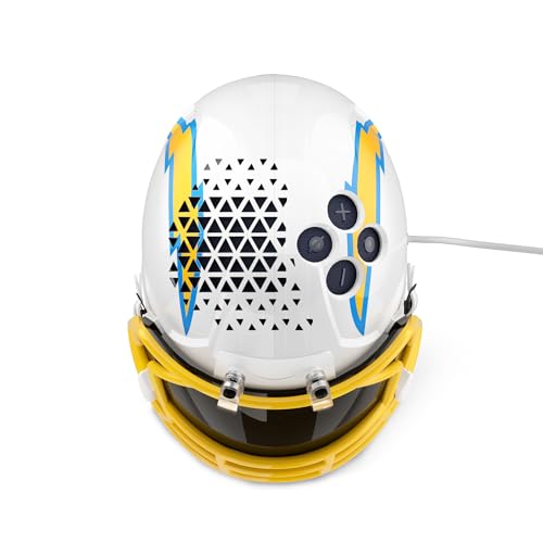 Image of NFL Echo Dot Bundle: Includes Echo Dot | Deep Sea Blue and Limited-Edition NFL Helmet Stand | Los Angeles Chargers