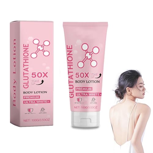 Glutatión 50x Loción corporal tonificante, Crema de glutatión, Loción corporal iluminadora de la piel, Loción corporal perfumada hidratante y suave para todo el cuerpo, Hidratación de larga (1pcs)