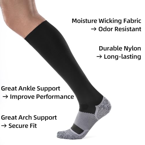 Medical Compression Socks 20-30 mmHg for Men Women (3 Pairs) - Best Support for All Day Wear, Pain Relief, Circulation4