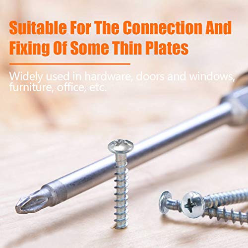 Rustark R-R-180 180-Pcs [#8 3/8 Inch To 1-1/2"] 304 Stainless Steel Round Pan Head Phillips Cross Wood Screws Self Tapping Drilling Screws Assortment Kit thumb #5