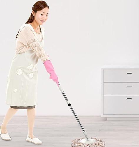 JUNYFFF Wischmopp Komplett Set, Bodenwischer Mit Teleskopstiel, Spin Mop Zum Reinigen Von Böden, Set Aus 1X Mop Und 1X Eimer, 2X Mop Kopf, Stiellänge 100-130Cm, Grau – Bild 3