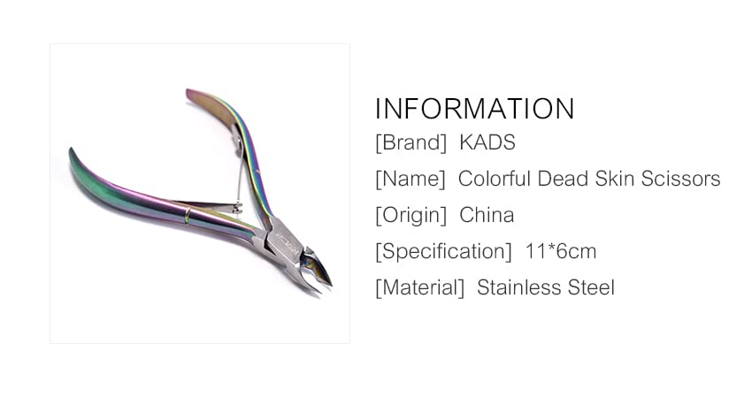 Miniatura 7 de Pro acero inoxidable uñas arte cutícula pinza cortauñas 1 unids arco iris cutícula Tijera muerto removedor de la piel manicura herramientas de arte