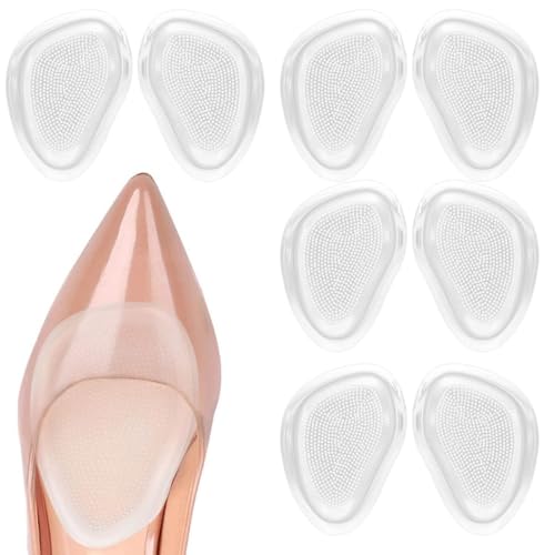 HABNI Almohadillas Para Pies - (Silicona) 4 Pares (8 Piezas) De Pads Color Piel, Antideslizantes Para Tacones Altos, Dimensiones: Largo 9.4Cm, Ancho 6.2Cm, Alto 0.3Cm.