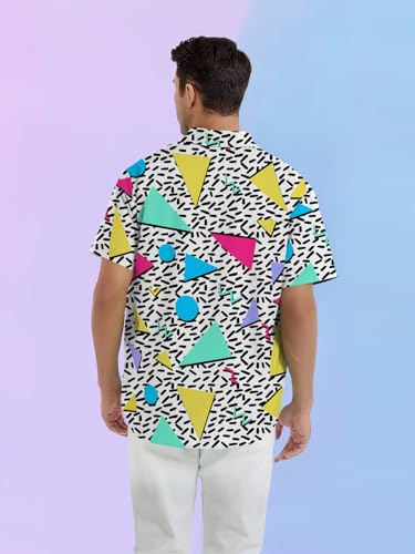 80s 90s Outfit for Men Short Sleeve Button Down Hawaiian Shirt Funny Vintage Retro Beach Shirts4