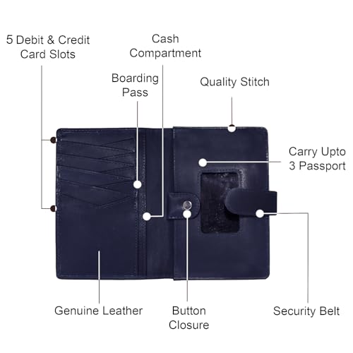 Image of ABYS Genuine Bombay Brown Leather Passport Holder||Credit Card Case||Travel Wallet for Men and Women