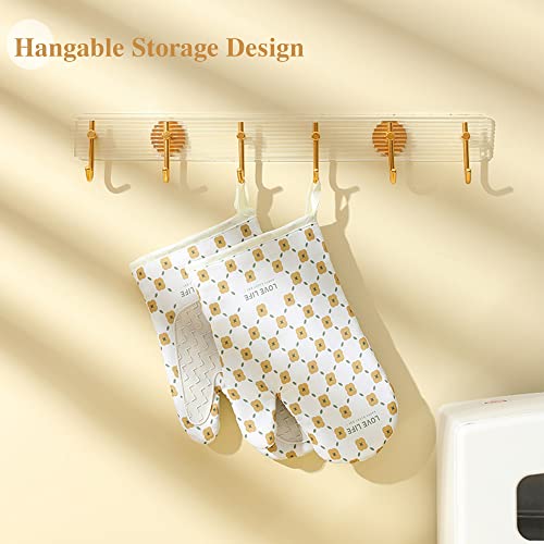 Oven Gloves with Silicone, Double Oven Gloves Heat Resistant, Non-Slip Silicon - Image 4