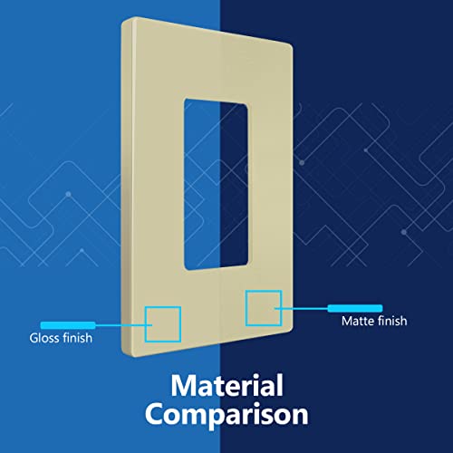 Image of LIDER Decorator Switch Cover, Screwless Wall Plate, Mid-Size 1-Gang 4.88 inch x 3.11 inch, LSWP-31M-I, UL Listed, Thermoplastic, Matte Ivory, 1-Pack