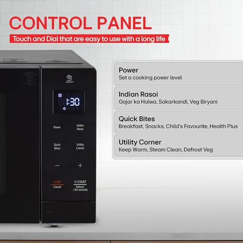 Image of LG 30 L Solo Microwave Oven (MS3032BK, Black, 44 Auto Cook Menu, Steam Clean, Anti-bacterial cavity)