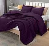 Utopia Bedding Queen Comforter Set Plum, Comforters Queen Size 3 Pieces Bedding Comforters Sets, Down Alternative Soft Bed Set, 1 Comforter (88 x 88 inches) 2 Pillow Shams (20 x 26 inches)