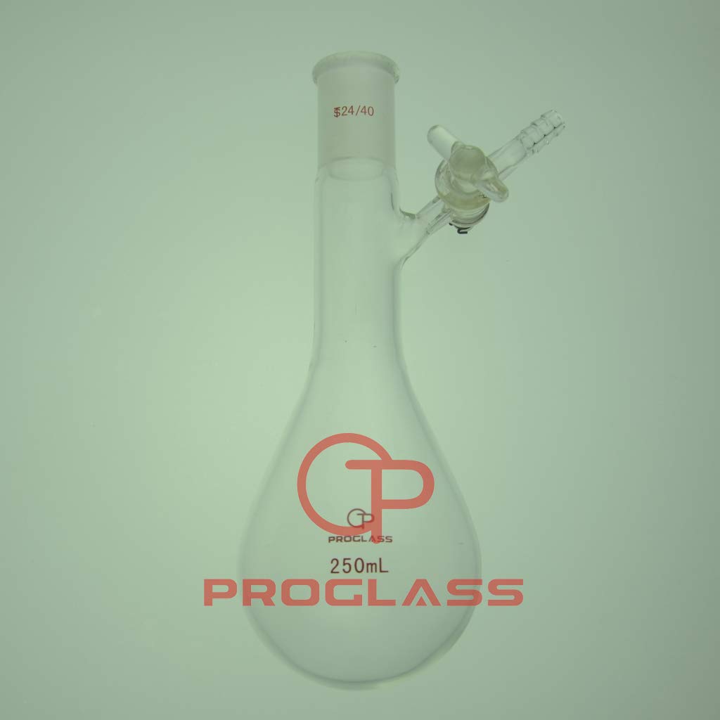 Proglass 250mL Airless-Ware Reaction Storage Schlenk Flask with 24/40 Joint and Glass Spring Stopcock