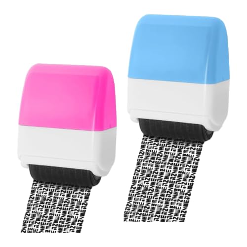 2 Pack Identity Theft Protection Roller Stamp – Confidential Privacy Stamp for Mail Address ID Blackout, Guard Your Personal Info with Security Ink Roller, Address Blocker for Privacy