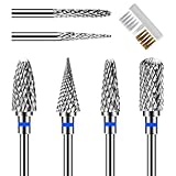 Diesisa 6 Pack Nail Drill Bits for Acrylic Nails, 3/32' Shank Drill Bits for Nails Professional Electric Cuticle Drill Bit, Cuticle Cleaner Nail Gel Polish Remover Tool for Home Salon Nail Bits-Blue