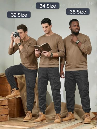 Image of Leriya Fashion Men's Cargo Pants with Pockets | Cotton Joggers for Men | 6 Pocket Jeans Pant | Casual Trousers for Men | Comfortable Casual Workwear Joggers