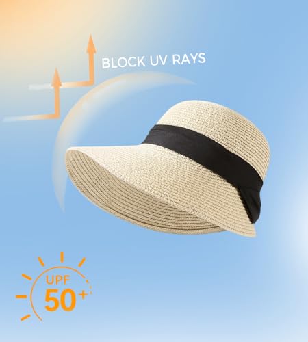 Sombrero de paja para mujer con ala ancha verano playa miniatura 4