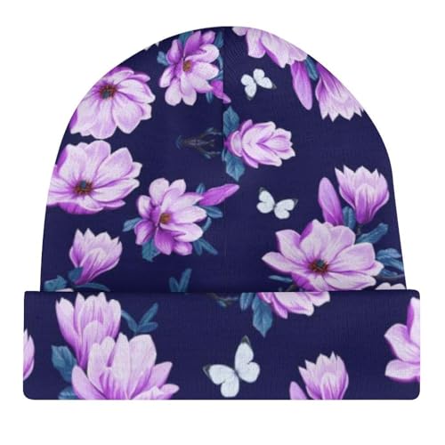 Cherry Blossoms Flower Pattern Kids Beanie Hat for for Girls Boys Children Cap Winter Knitted Chemo Cancer Headwear Accessories Gifts Decoration4
