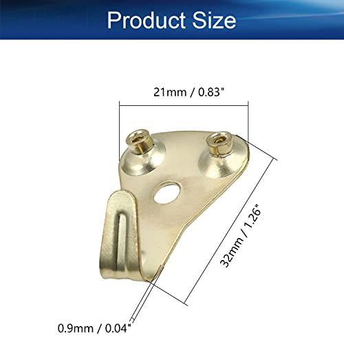 Image of Picture Hangers 0.9mm Thick Picture Hooks with Nails Professional Picture Hanging Kit, for Office Pictures House Decoration Clock Wall Mounting Brass Tone 20pcs