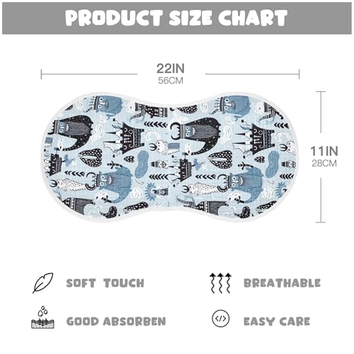 xigua Vikings Ship Baby Burp Cloths for Newborn Boys and Girls 4 Pack, Soft & Absorbent Cotton Baby Burp Cloth, Baby Washcloths, Newborn Towel, Burp Rags4